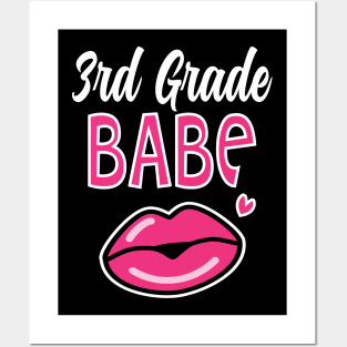 3rd Third Grade Babe Teacher Back to School Posters and Art